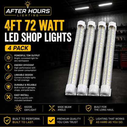 4 Pack 4ft 72 watt 7200 Lumen Lights