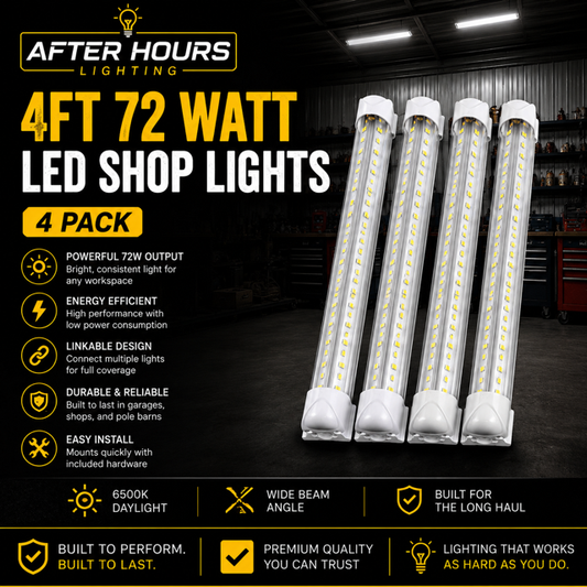 4 Pack 4ft 72 watt 7200 Lumen Lights