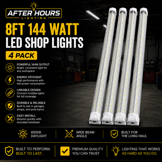 4 Pack of 8ft 144 watt