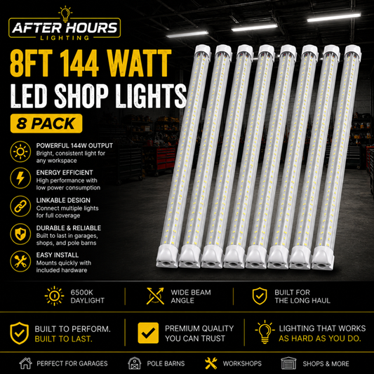 8 Pack of 8ft 144 watt